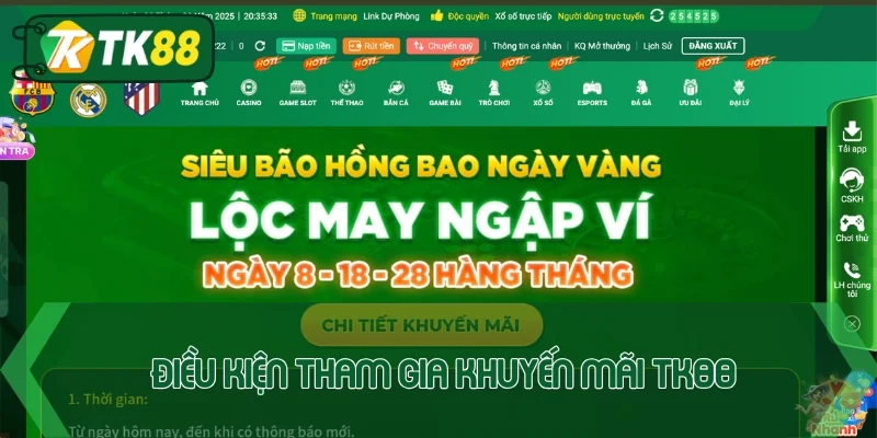 Quy định cần thực hiện khi tham gia khuyến mãi TK88