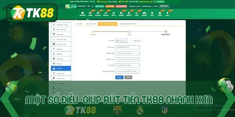 Một số điều quan trọng giúp rút tiền TK88 nhanh hơn